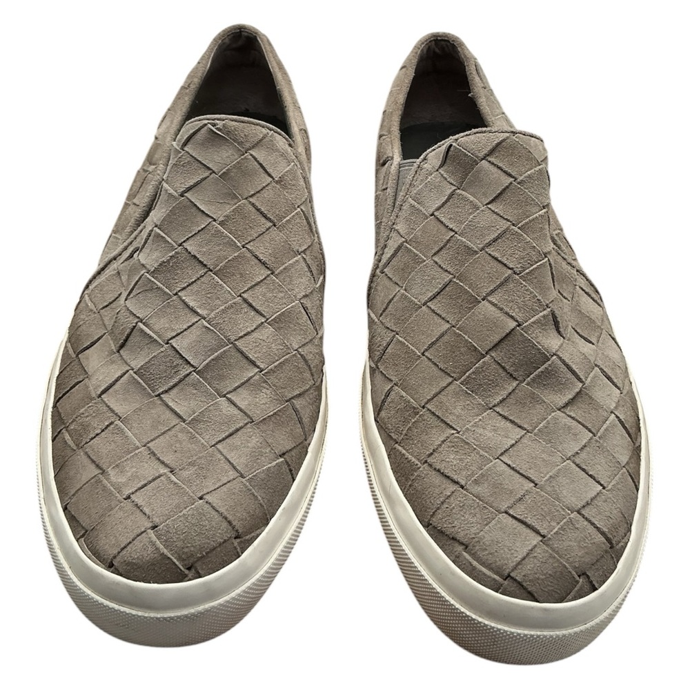 Vince Taupe Woven Suede Slip-On Sneakers
